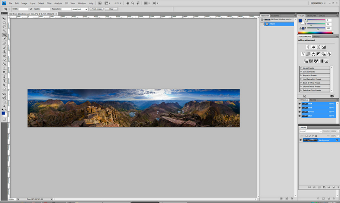 Open your Panoramic in Photoshop