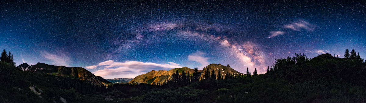 360 Milky Way panorama Telluride Colorado