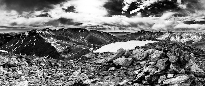Mount Oklahoma summit black and white