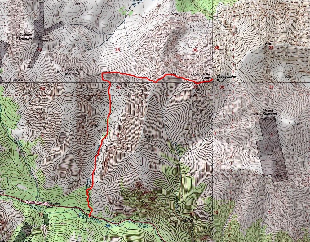 Tabeguache Route Map - Jennings Creek